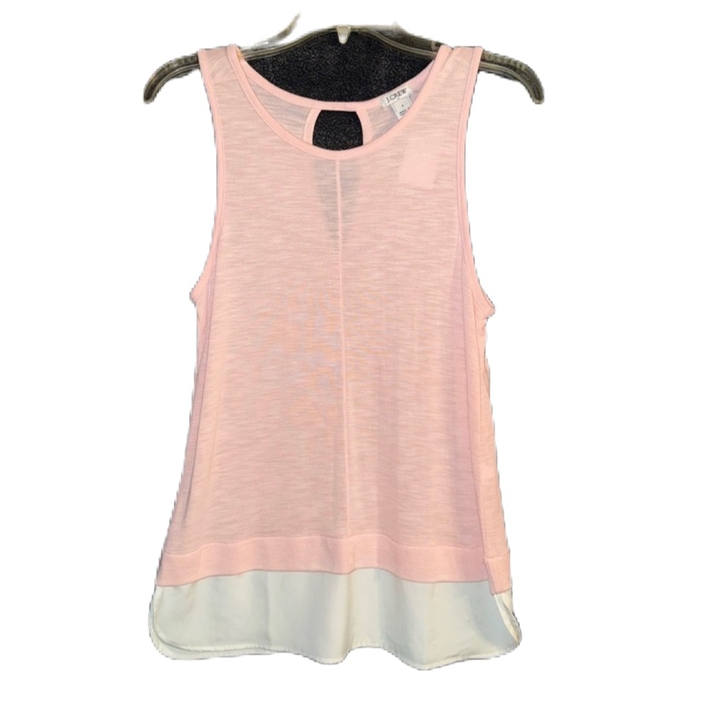 NWT J. Crew Blush Pink and White Layered Look Top Size Small